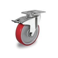 Zwenkwiel geremd 125mm diameter met kogellager - PA / PU