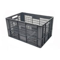 Euronorm kunststof stapelbak 600x400x320mm - geperforeerd - open handgrepen