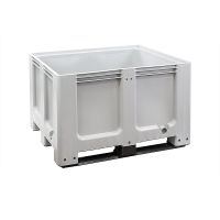 Kunststof palletbox 1200x1000x760mm - 3 sledes, gesloten zijwanden en bodem