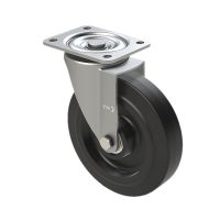 Zwenkwiel elastisch rubber met kogellager Ø 200 mm - 400 kg