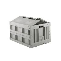 Gebruikte kunststof vouwkrat met deksel 800x600x450mm - 180 liter 