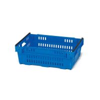 Stapelbare beugelkist 600x400x300mm - geperforeerde bodem en zijwanden